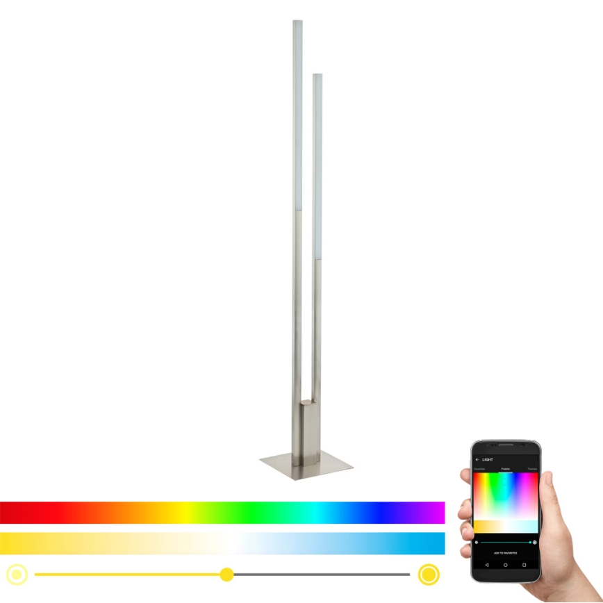 Eglo 33323 - LED RGBW podna lampa FRAIOLI-C s mogućnošću prigušivanja LED/34W/230V 2700-6500K matni krom