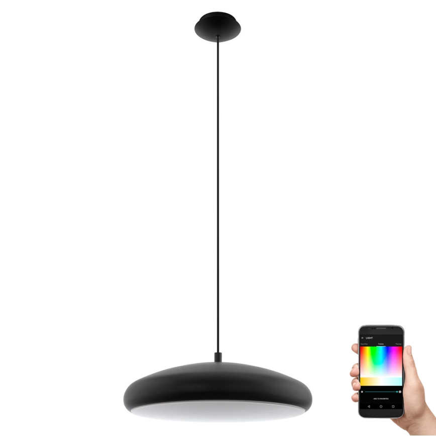 Eglo 33328 - LED RGBW Prigušivi luster na sajli RIODEVA-C LED/27W/230V 2700-6500K crna