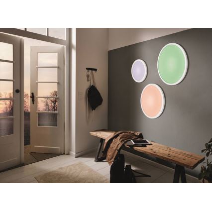 Eglo 33341 - LED RGBW stropna svjetiljka SARSINA-C, s mogućnošću prigušivanja, LED/16W/230V, 2700-6500K, Ø 30 cm + daljinski upravljač