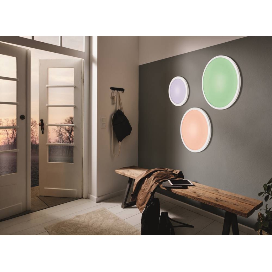 Eglo 33341 - LED RGBW stropna svjetiljka SARSINA-C, s mogućnošću prigušivanja, LED/16W/230V, 2700-6500K, Ø 30 cm + daljinski upravljač