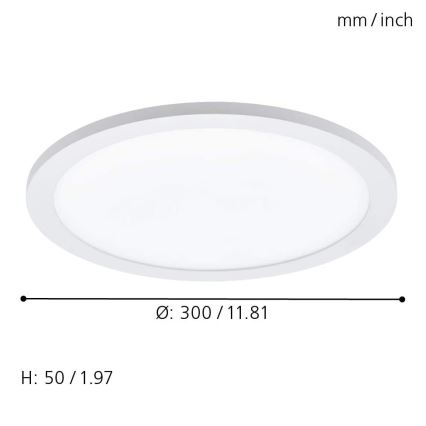 Eglo 33341 - LED RGBW stropna svjetiljka SARSINA-C, s mogućnošću prigušivanja, LED/16W/230V, 2700-6500K, Ø 30 cm + daljinski upravljač