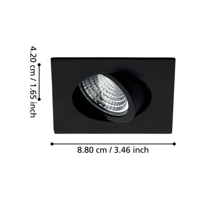 Eglo - LED Prigušiva ugradbena svjetiljka LED/6W/230V crna