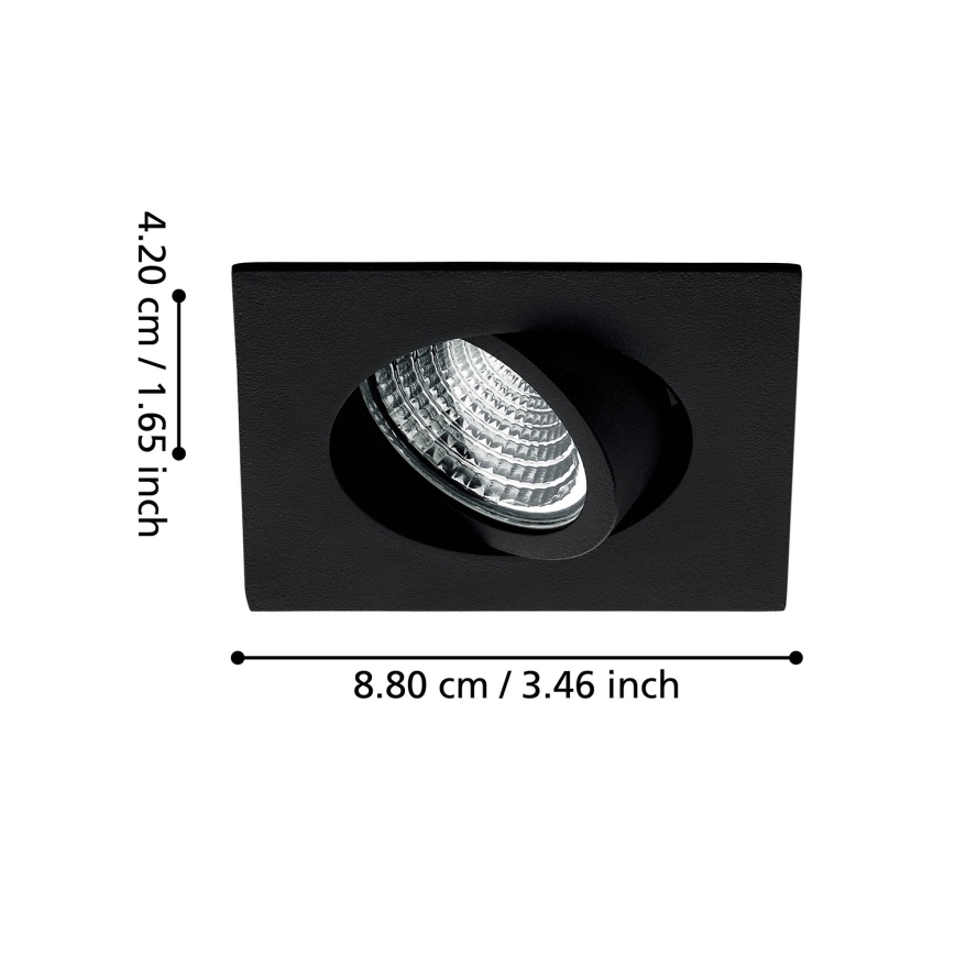 Eglo - LED Prigušiva ugradbena svjetiljka LED/6W/230V crna