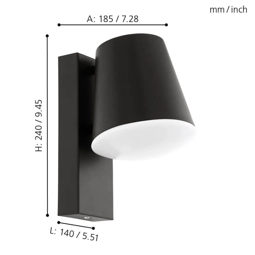 Eglo 33559 - LED prigušivo vanjsko zidno svjetlo CALDIERO-C 1xE27/9W/230V IP44