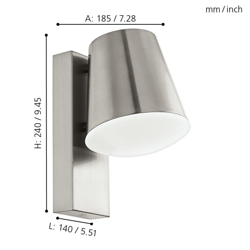 Eglo 33562 - LED Prigušiva vanjska zidna svjetiljka CALDIERO-C 1xE27/9W/230V IP44