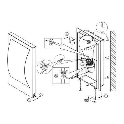 Eglo 33569 - LED vanjsko zidno svjetlo VERRES-C LED/9W/230V IP44 matni krom