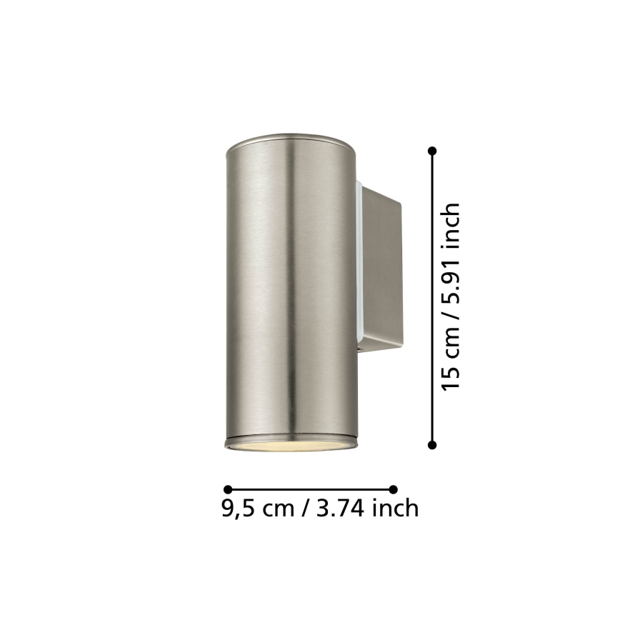 Eglo 33581 - LED RGBW Prigušivo vanjsko zidno svjetlo RIGA 1xGU10/5W/230V 2700-6500K IP44 matirani krom