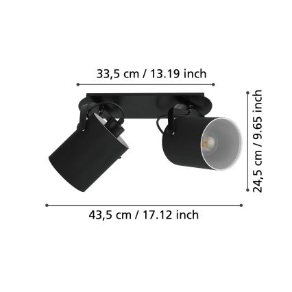 Eglo 33646 - Reflektor VILLABATE 2xE27/10W/230V