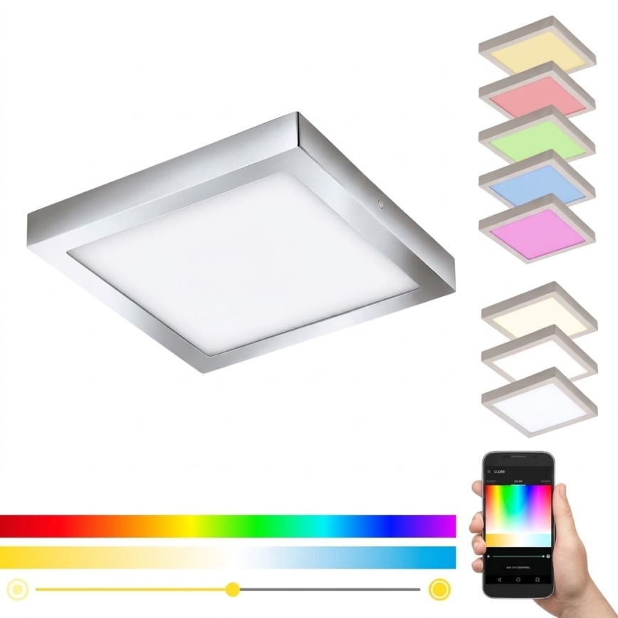 Eglo 33668-LED RGBW prigušivo kupaonsko svjetlo FUEVA-C 21W/230V 2700-6500K 30x30cm IP44