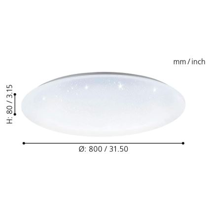 Eglo 33669 - LED RGBW Prigušiva stropna svjetiljka TOTARI-C LED/43W/230V 2700-6500K bijela + daljinski upravljač