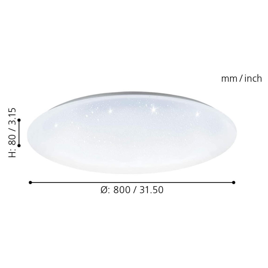 Eglo 33669 - LED RGBW Prigušiva stropna svjetiljka TOTARI-C LED/43W/230V 2700-6500K bijela + daljinski upravljač