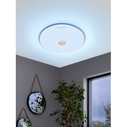 Eglo - LED RGBW Prigušiva stropna svjetiljka za kupaonicu sa zvučnikom LED/19W/230V 3000-6500K IP44 pr. 39 cm bijela + daljinski upravljač