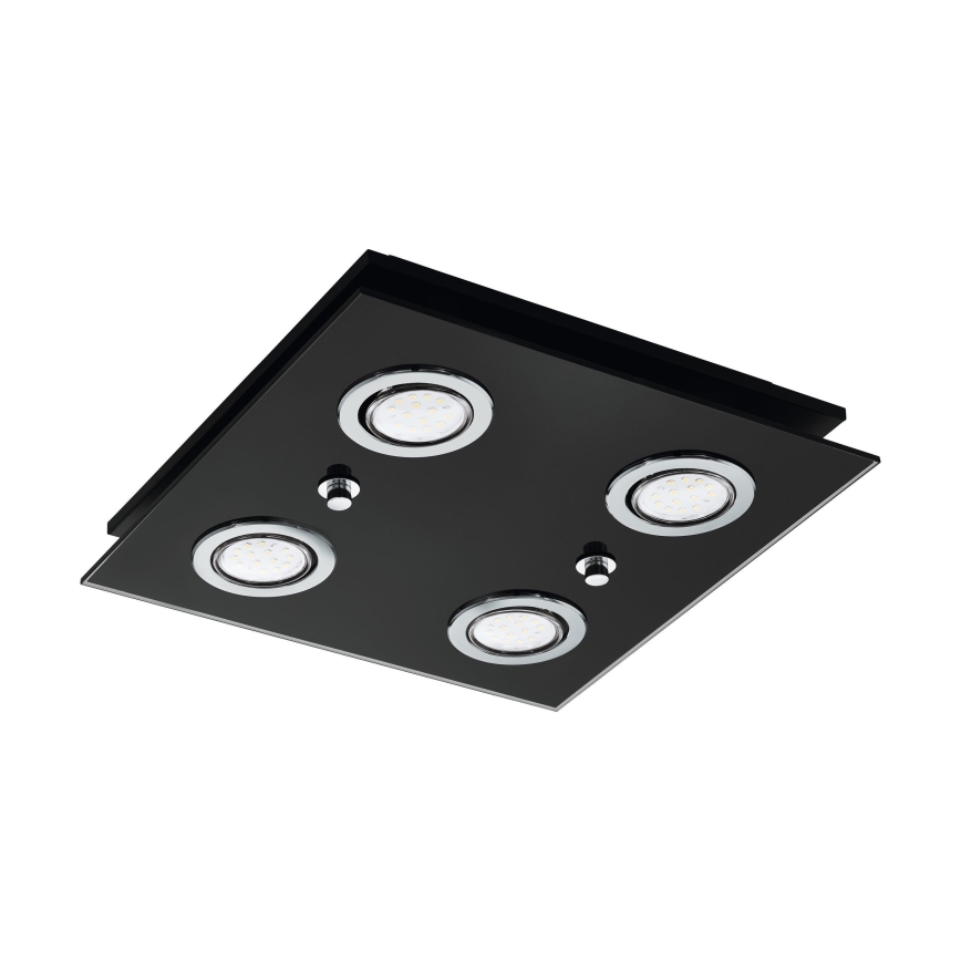 Eglo - LED Stropna svjetiljka 4xGU10/2,8W/230V 3000K crna