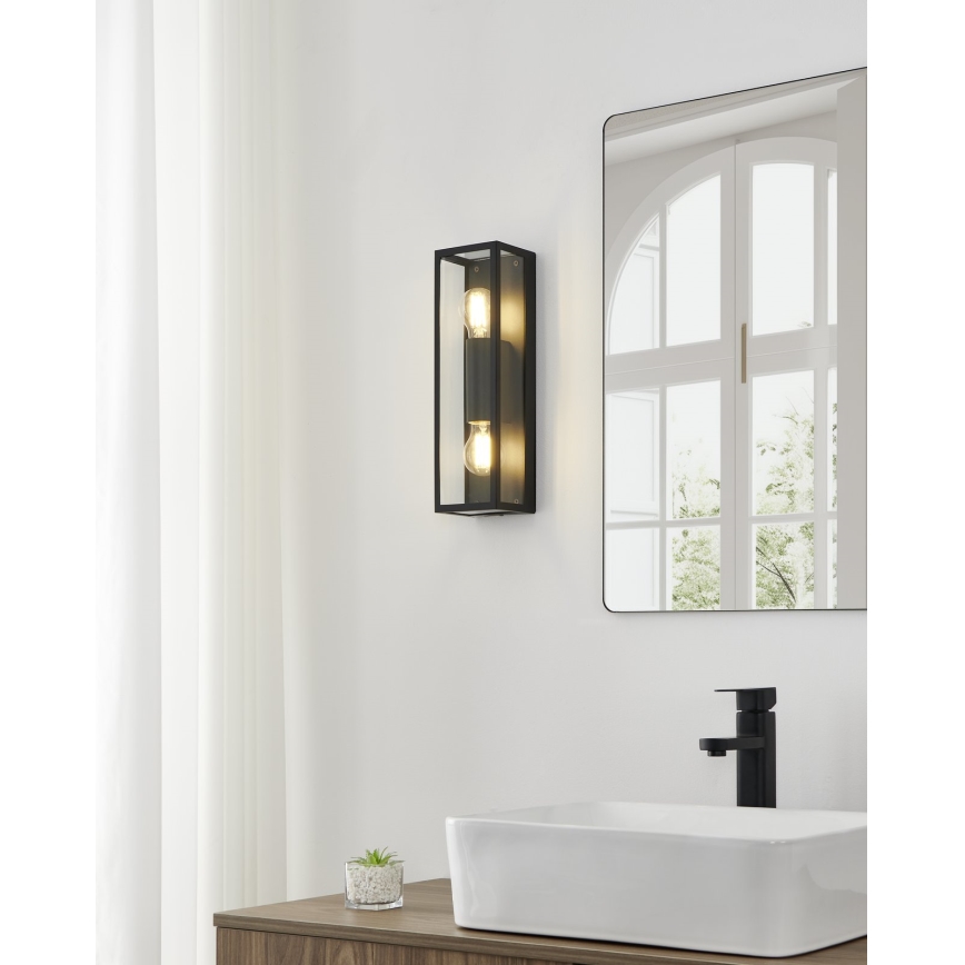 Eglo 33856 - Vanjsko zidno svjetlo ALAMONTE 2xE27/60W/230V IP44 crno