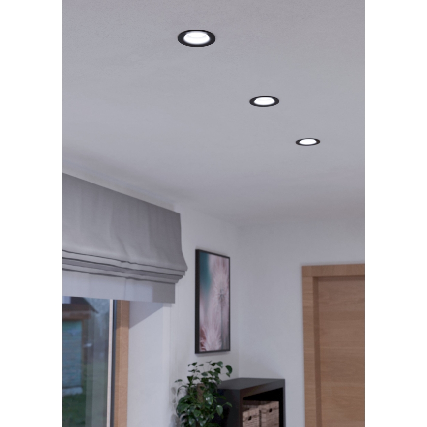 Eglo - LED Prigušiva ugradbena svjetiljka LED/6W/230V crna
