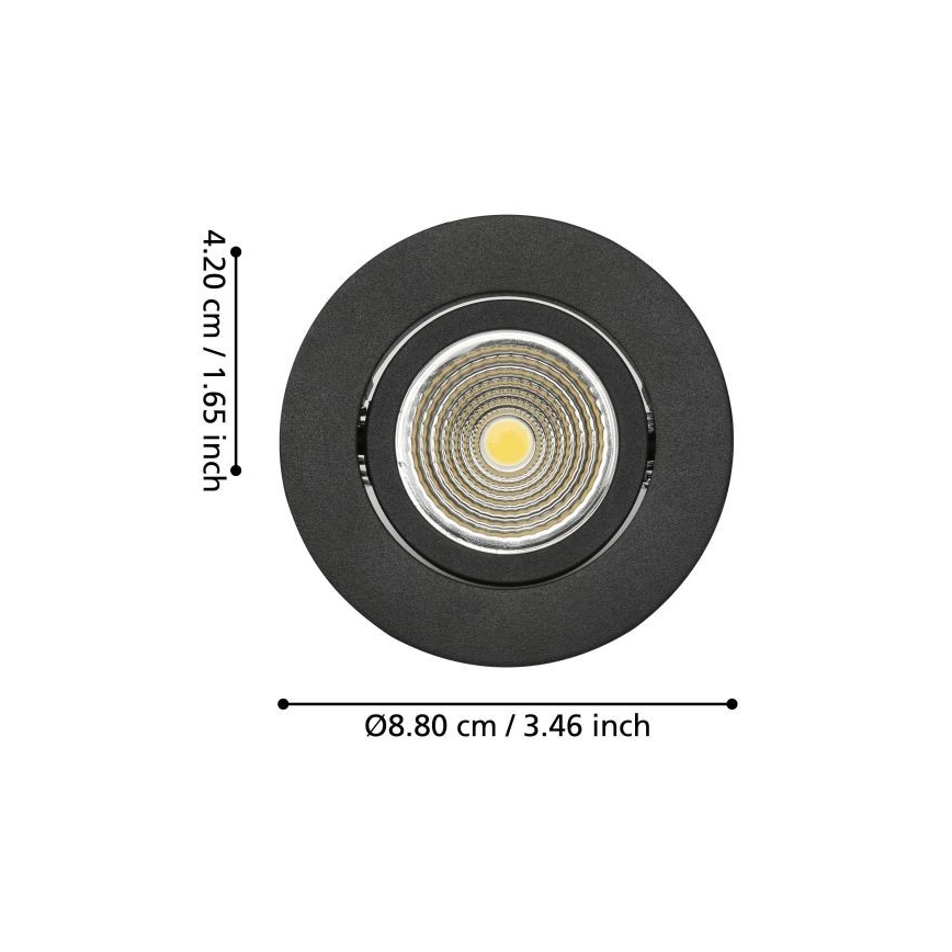 Eglo - LED Prigušiva ugradbena svjetiljka LED/6W/230V crna