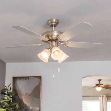 Eglo 35077 - Stropni ventilator LAS PALMAS 3xE27/40W/230V matni krom/siva