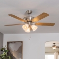 Eglo 35077 - Stropni ventilator LAS PALMAS 3xE27/40W/230V matni krom/smeđa