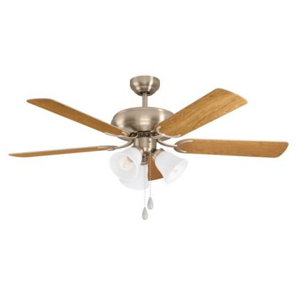 Eglo 35077 - Stropni ventilator LAS PALMAS 3xE27/40W/230V matni krom/smeđa