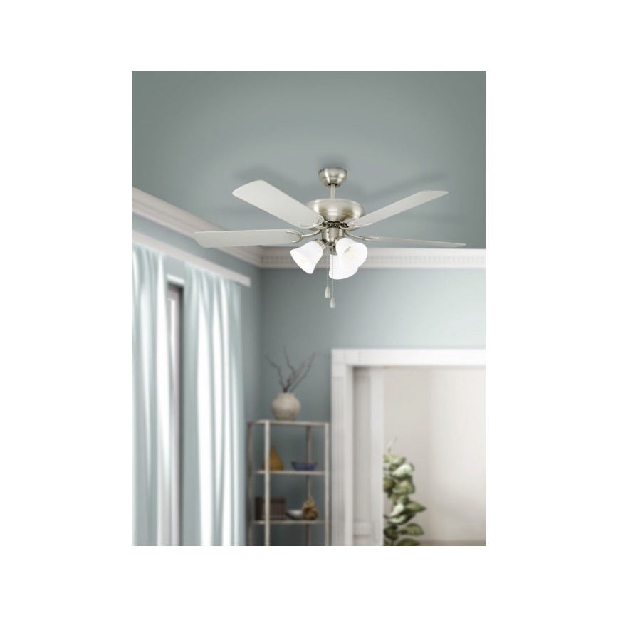 Eglo 35077 - Stropni ventilator LAS PALMAS 3xE27/40W/230V matni krom/smeđa