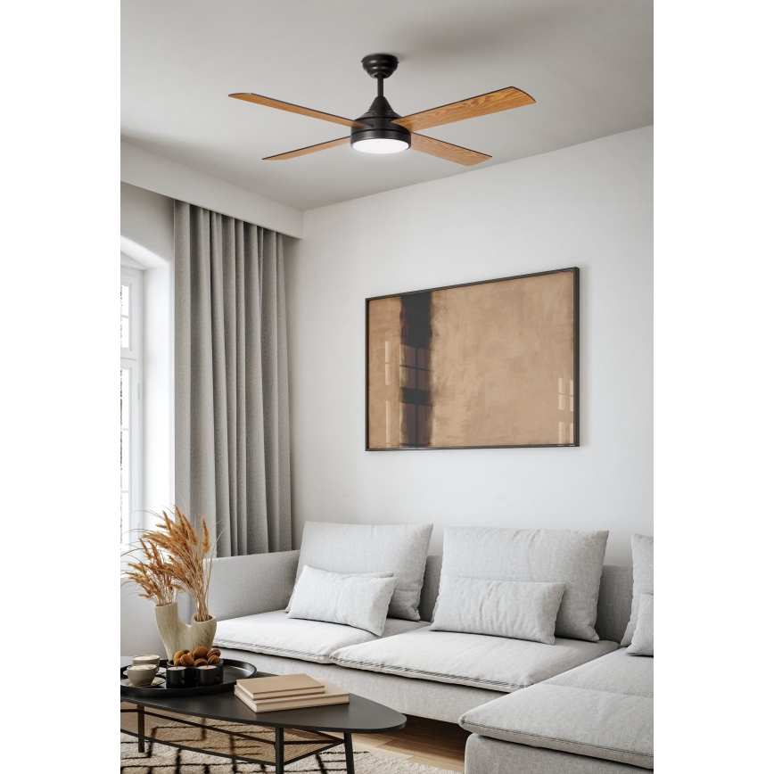 Eglo - LED Prigušivi stropni ventilator LED/20W/230V + DU crna