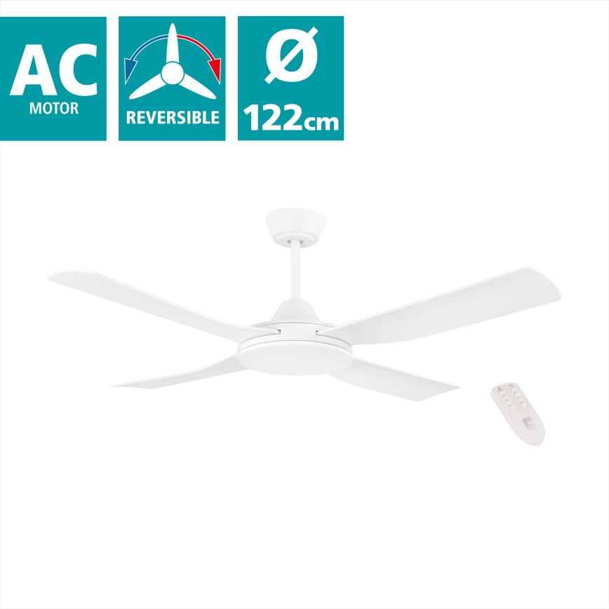 Eglo - Stropni ventilator 52 W/230 V s daljinskim upravljačem, bijeli