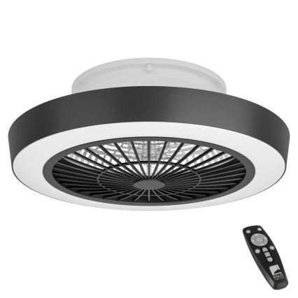 Eglo - LED stropni ventilator s prigušivanjem svjetla LED/37,8W/230V crni + daljinski upravljač