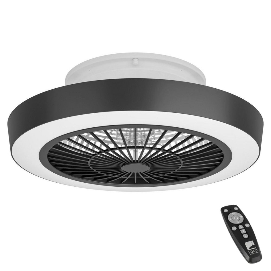 Eglo - LED stropni ventilator s prigušivanjem svjetla LED/37,8W/230V crni + daljinski upravljač