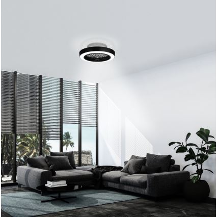Eglo - LED stropni ventilator s prigušivanjem svjetla LED/37,8W/230V crni + daljinski upravljač