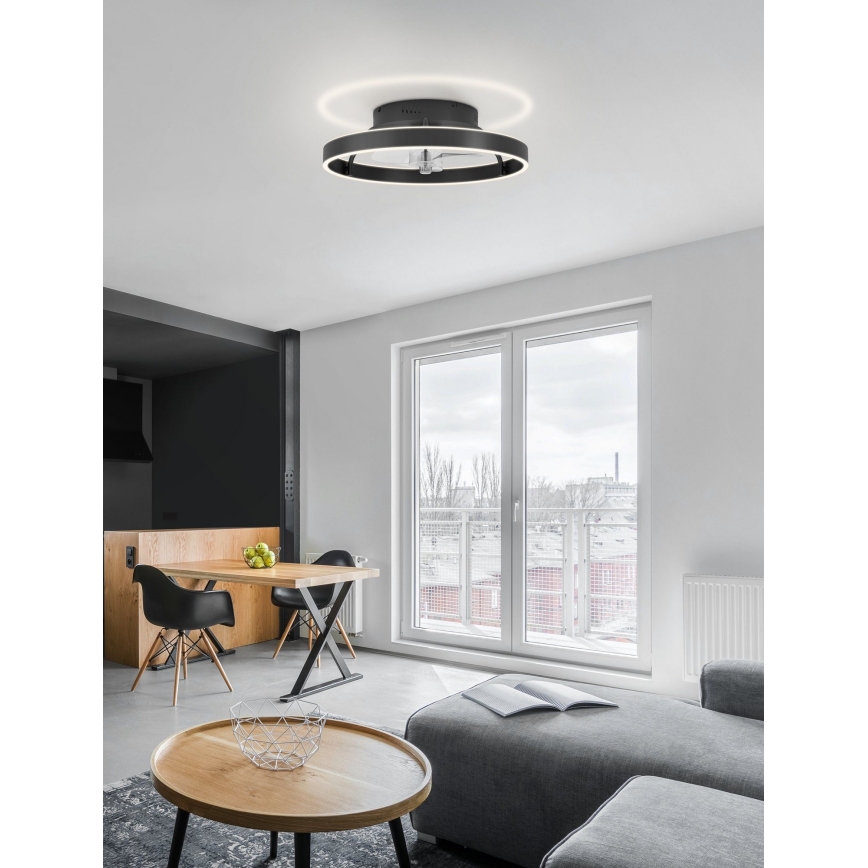 Eglo - LED stropni ventilator s prigušivanjem svjetla LED/35,6W/230V crni + daljinski upravljač