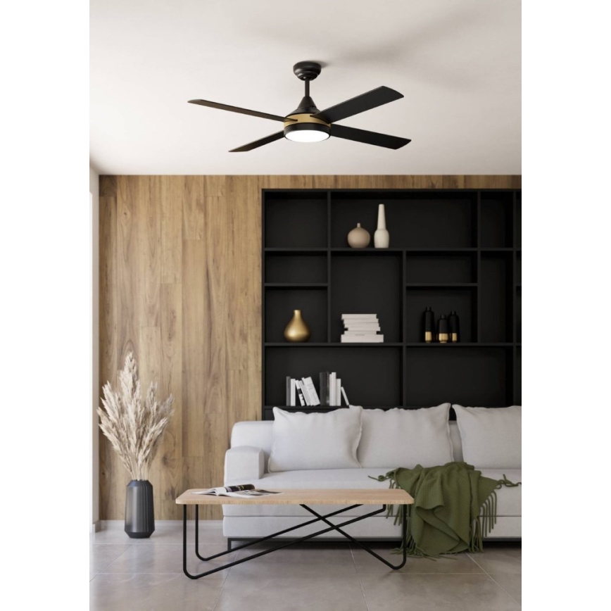 Eglo - LED stropni ventilator LED/19W/230V 3000/4000/5000K Ø 122 cm crni + daljinski upravljač