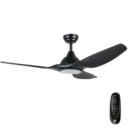 Eglo - LED stropni ventilator s prigušivanjem svjetla LED/16W/230V crni + daljinski upravljač