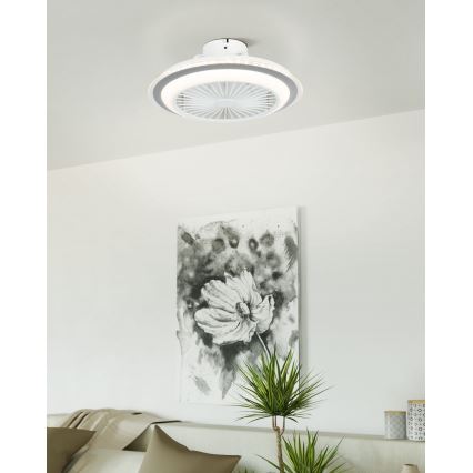 Eglo - LED Prigušivi stropni ventilator LED/25,5W/230V bijela/siva 2700-6500K + daljinski upravljač