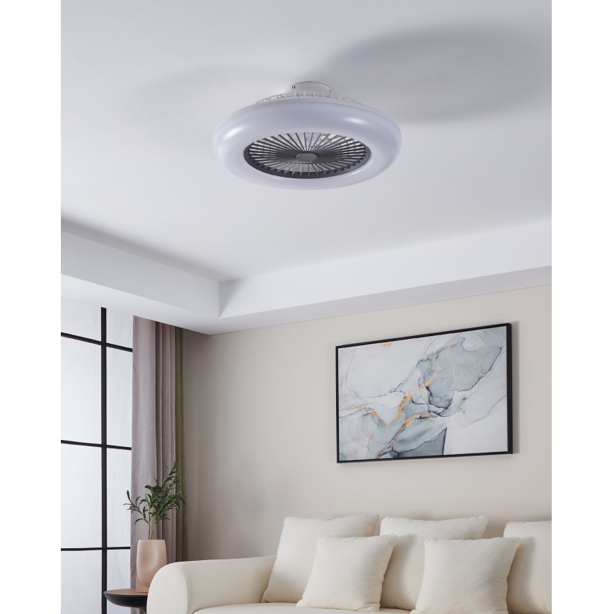 Eglo - LED stropni ventilator s mogućnošću prigušivanja 3xLED/12,6W/230V 2700-6500K promjer 55 cm siva + daljinski upravljač