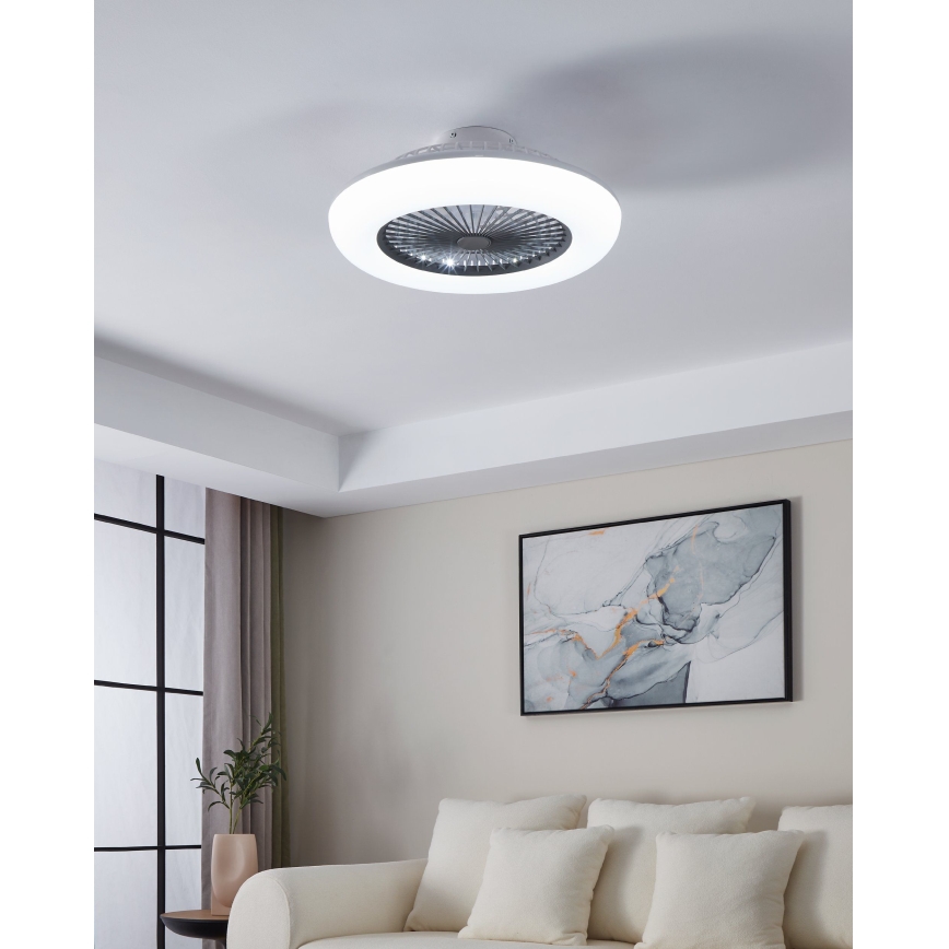 Eglo - LED stropni ventilator s mogućnošću prigušivanja 3xLED/12,6W/230V 2700-6500K promjer 55 cm siva + daljinski upravljač