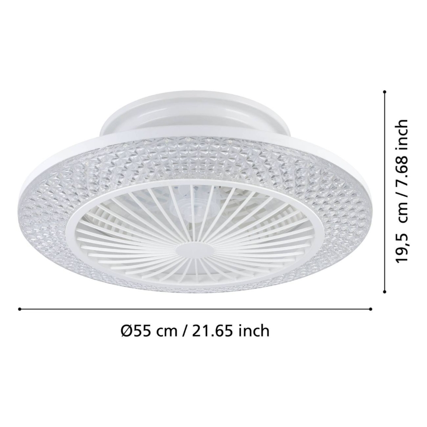 Eglo - LED stropni ventilator s mogućnošću prigušivanja 3x LED/12,6W/230V 2700-6500K Ø 55 cm bijela + daljinski upravljač