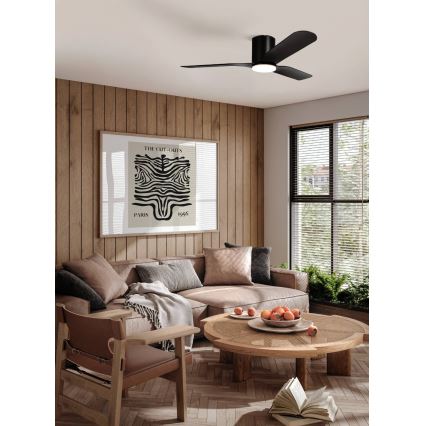 Eglo - LED prigušivi stropni ventilator LED/17W/230V 3000/4000/5000K Ø 132 cm crni + daljinski upravljač