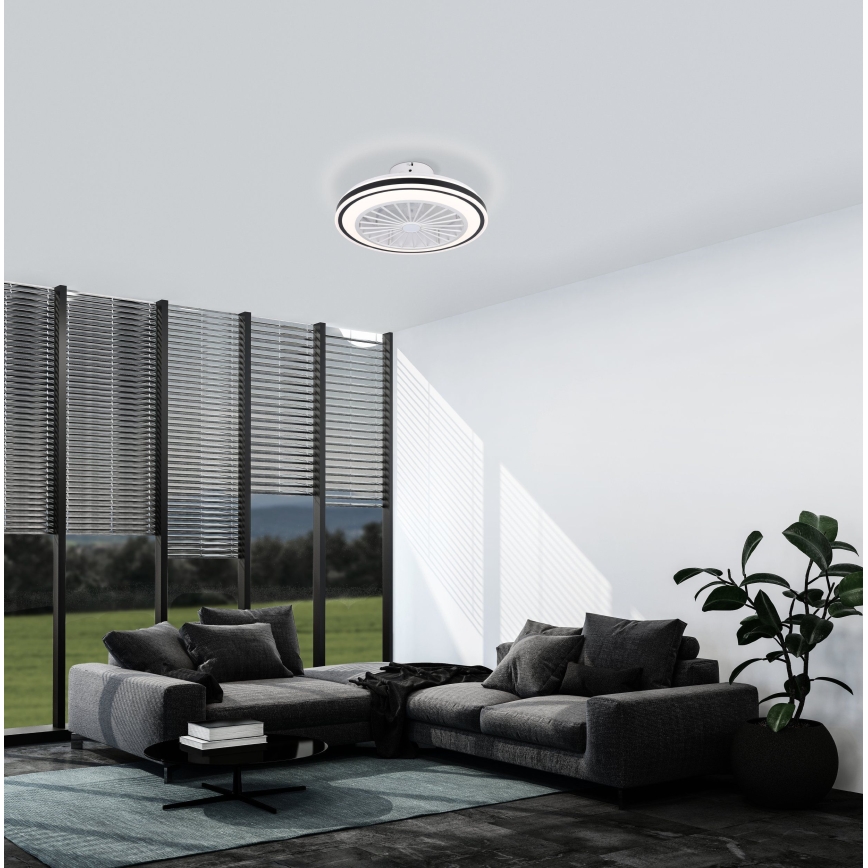 Eglo - LED Prigušivi stropni ventilator LED/25,5W/230V bijela/crna 2700-6500K + daljinski upravljač