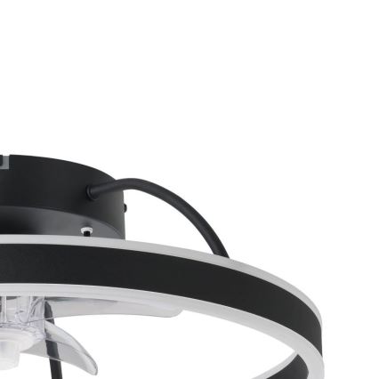 Eglo - LED RGBW stropni ventilator s mogućnošću prigušivanja LED/36W/230V 3000-6500K crna + daljinski upravljač