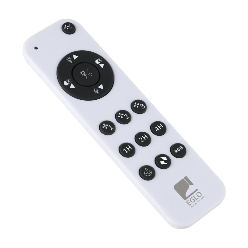 Eglo - LED RGBW stropni ventilator s mogućnošću prigušivanja LED/36W/230V 3000-6500K crna + daljinski upravljač