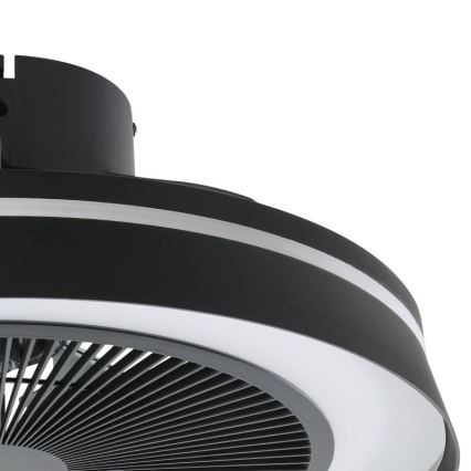 Eglo - LED RGBW stropni ventilator s prigušivanjem 3xLED/8,5W/230V+LED/6W 2700-6500K promjer 48 cm crni + daljinski upravljač