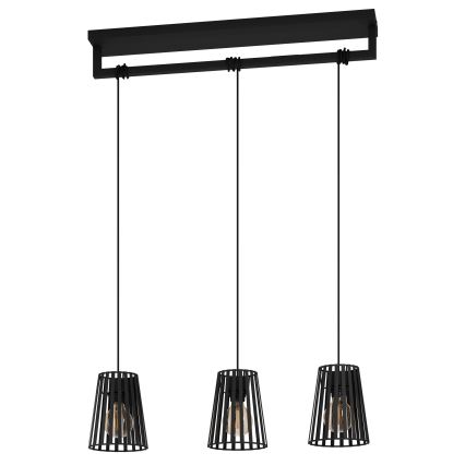 Eglo - Luster na sajli 3xE27/40W/230V crna