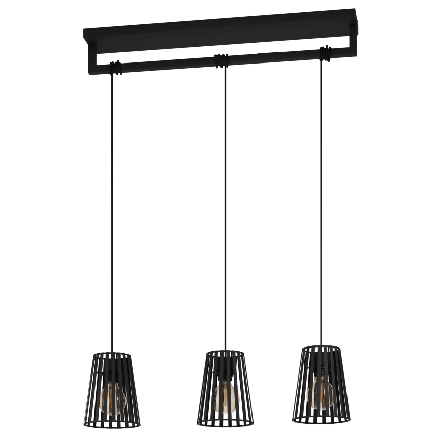 Eglo - Luster na sajli 3xE27/40W/230V crna