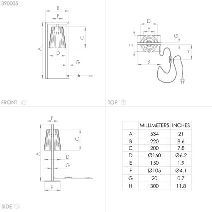 Eglo - Stolna lampa 1xE27/40W/230V crna