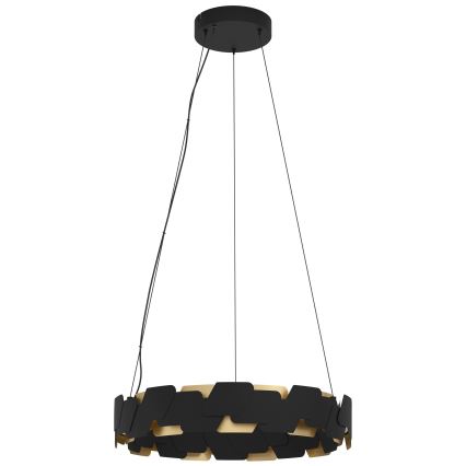 Eglo - LED Prigušivi luster na sajli LED/72W/230V 3000K crna/zlatna
