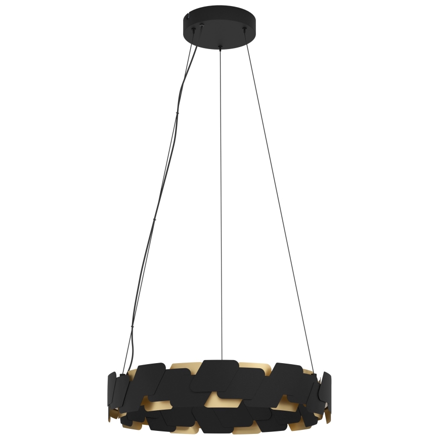 Eglo - LED Prigušivi luster na sajli LED/72W/230V 3000K crna/zlatna