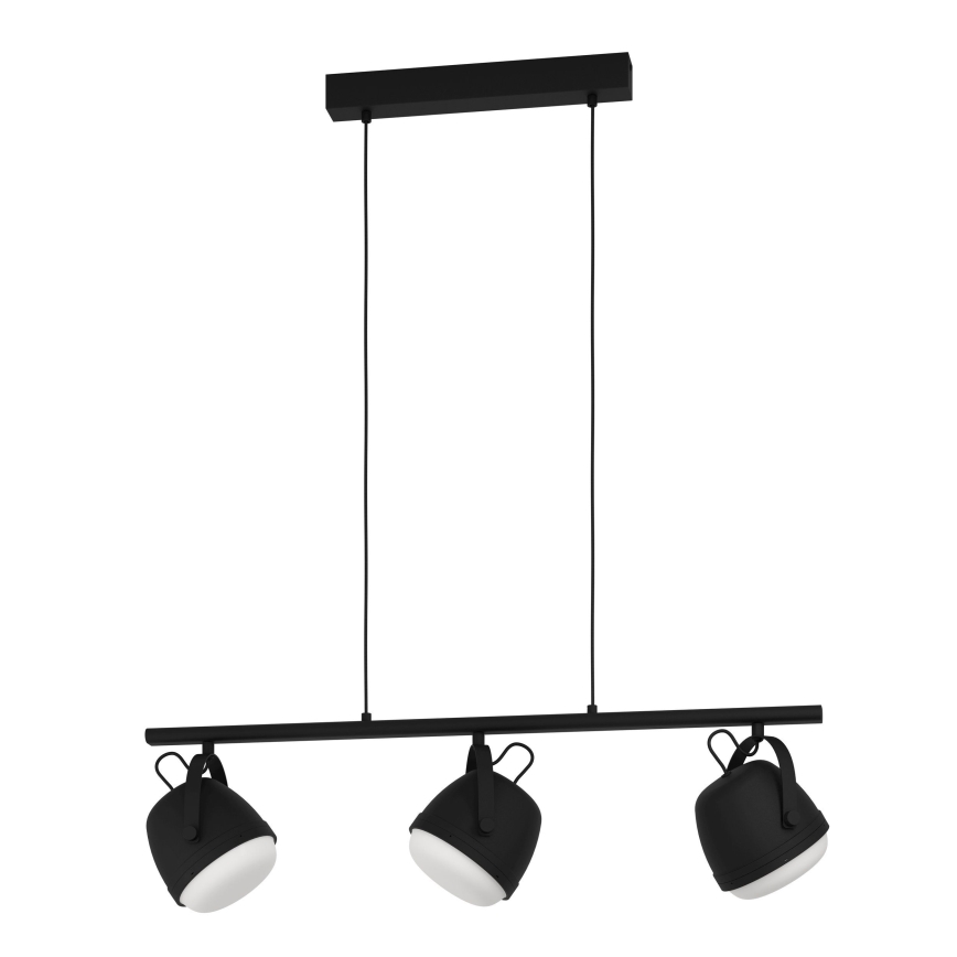 Eglo - Luster na sajli 3xE27/28W/230V crna