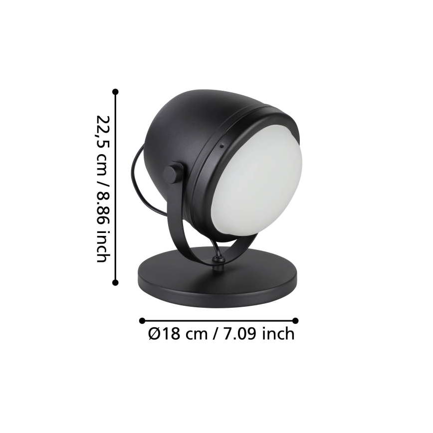 Eglo - Stolna lampa 1xE27/28W/230V crna
