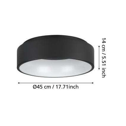 Eglo - LED Prigušiva stropna svjetiljka LED/25,5W/230V 3000K crna