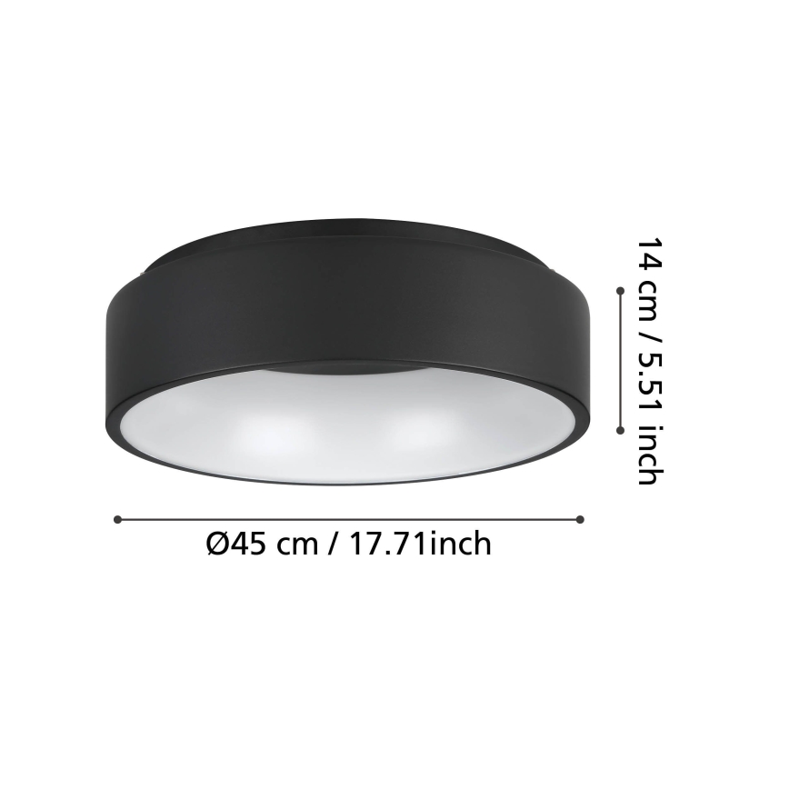 Eglo - LED Prigušiva stropna svjetiljka LED/25,5W/230V 3000K crna